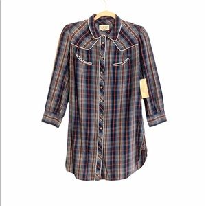 Denim&Supply Cowboy Western Plaid Shirt Dress